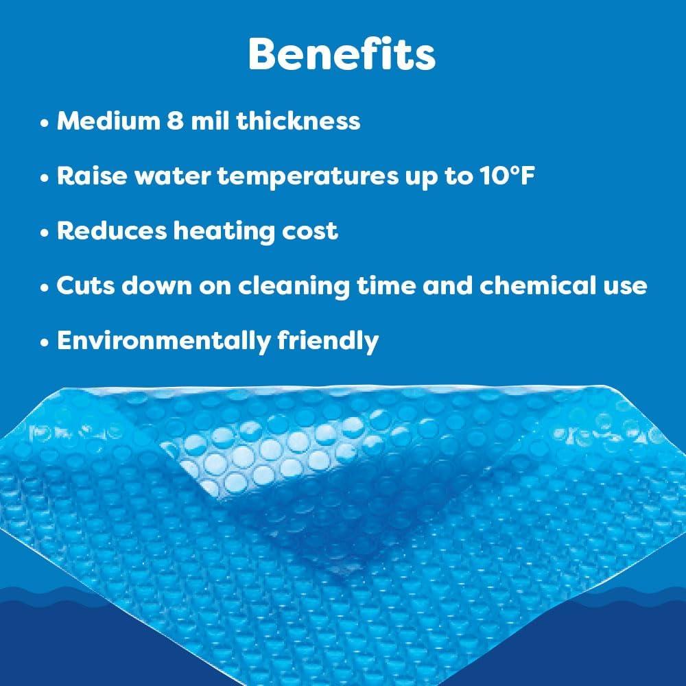 imageIn The Swim 12 Premium Plus BlueBlack Round Solar Pool Cover 12 Mil for Solar Heating Above Ground Pools and Inground Pools21 ft