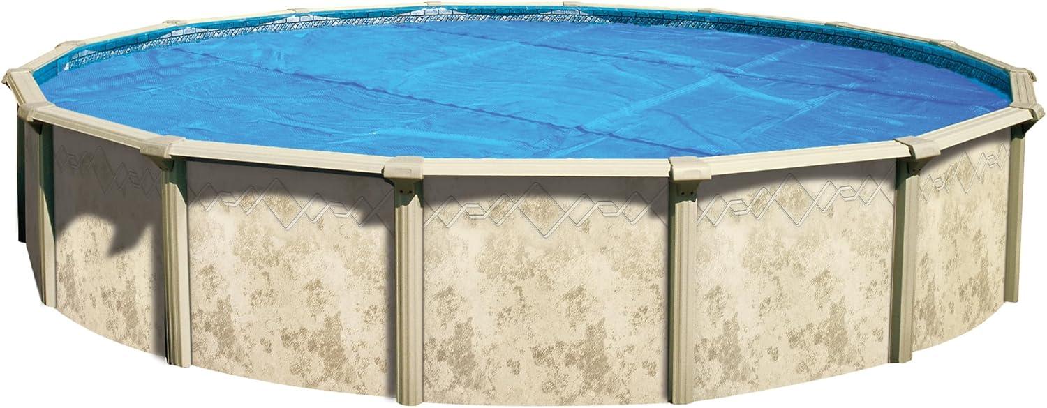imageIn The Swim 12 Premium Plus BlueBlack Round Solar Pool Cover 12 Mil for Solar Heating Above Ground Pools and Inground Pools33 ft