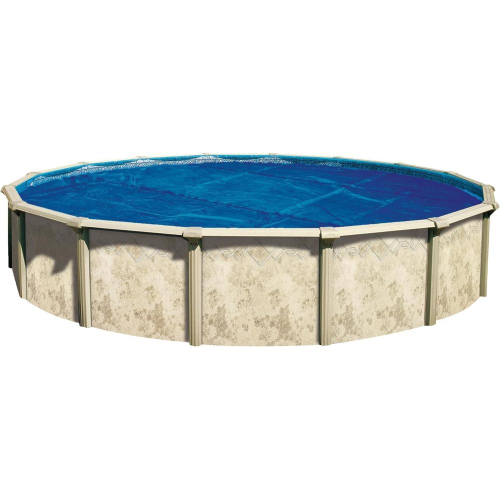 imageIn The Swim 24 Standard Blue Round Solar Pool Cover 8 Mil for Solar Heating Above Ground Pools and Inground Pools33 ft