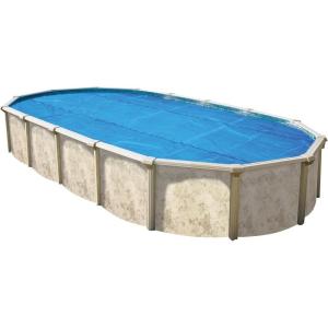 In The Swim 24′ Standard Blue Round Solar Pool Cover 8 Mil for Solar Heating Above Ground Pools and Inground Pools(12 x 24)