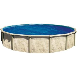 In The Swim 24′ Standard Blue Round Solar Pool Cover 8 Mil for Solar Heating Above Ground Pools and Inground Pools(33 ft)
