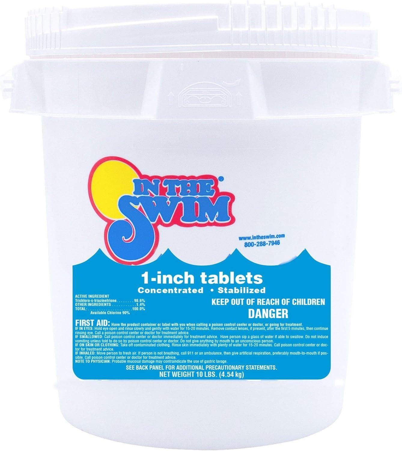 imageIn The Swim Chlorine and Alkalinity Bundle for Swimming Pools Includes 4 Pound Bucket of 1 Inch Chlorine Tablets and 5 Bag of Alkalinity IncreaserChlorine Only