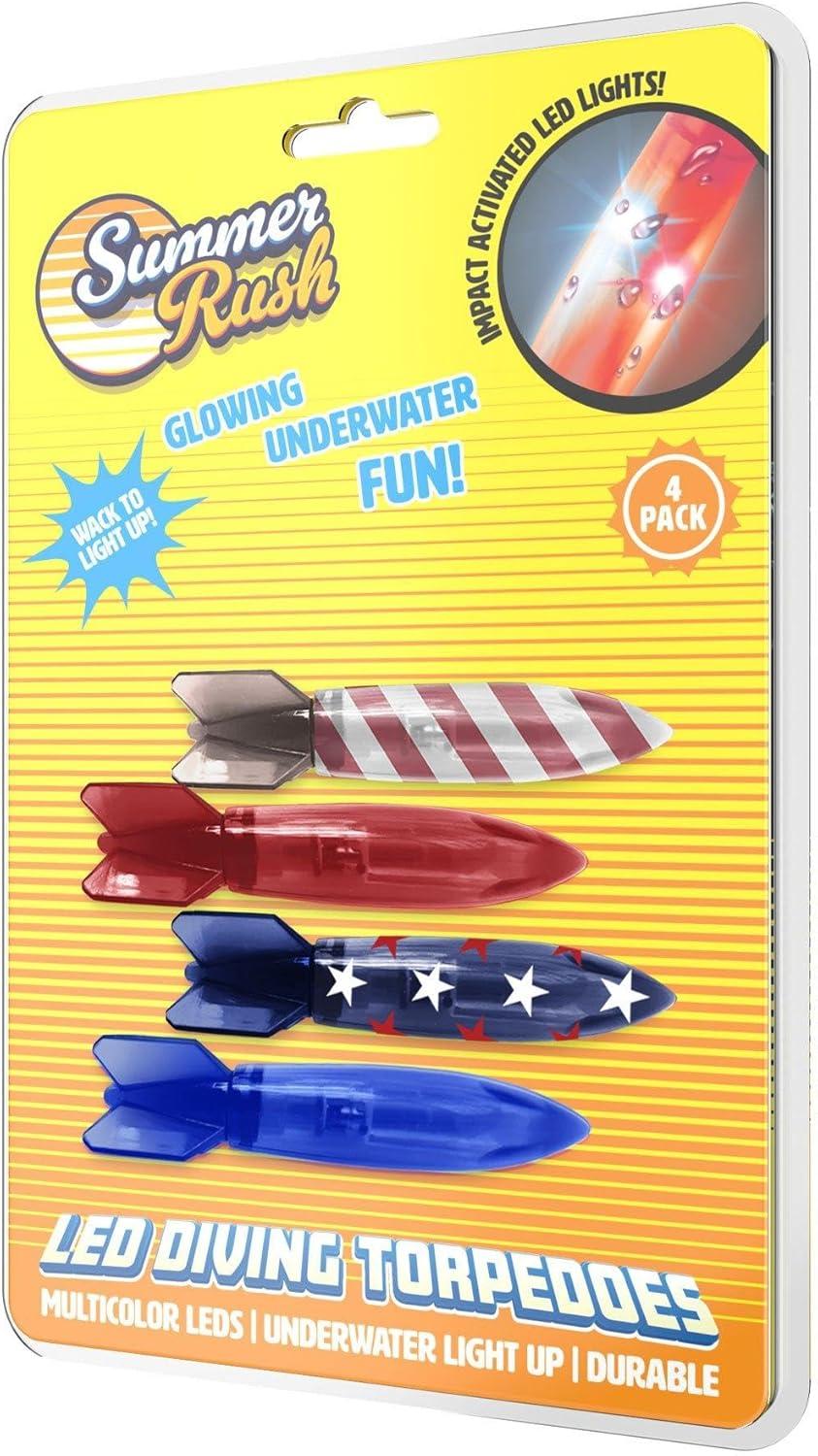 image:imageIn The Swim Cipton Summer Rush Americana LED Torpedo Diver 4pack LSPLUTD105RWB