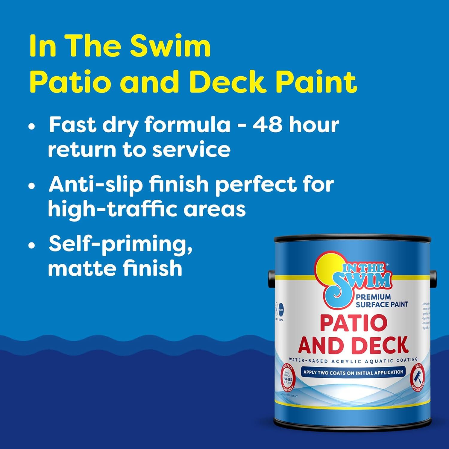 image:imageIn The Swim Patio and Deck Paint Sand Tone Water Based Acrylic Coating For Sprayed Patterned or Bare Concrete Surfaces 1 Gallon