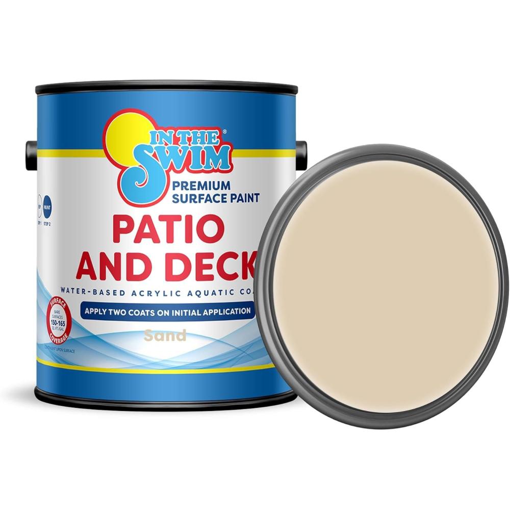 image:imageIn The Swim Patio and Deck Paint Sand Tone Water Based Acrylic Coating For Sprayed Patterned or Bare Concrete Surfaces 1 Gallon