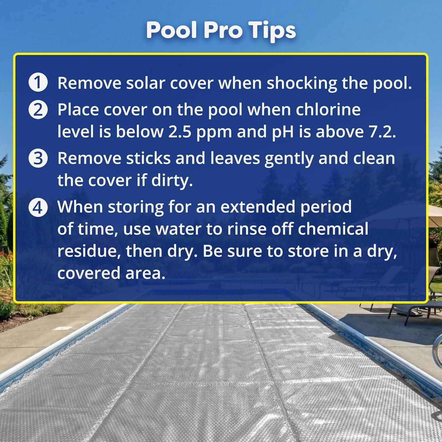 image:imageIn The Swim 12 x 24 Premium Blue Rectangle Solar Pool Cover 12 Mil for Solar Heating Above Ground Pools and Inground Pools16 x 32