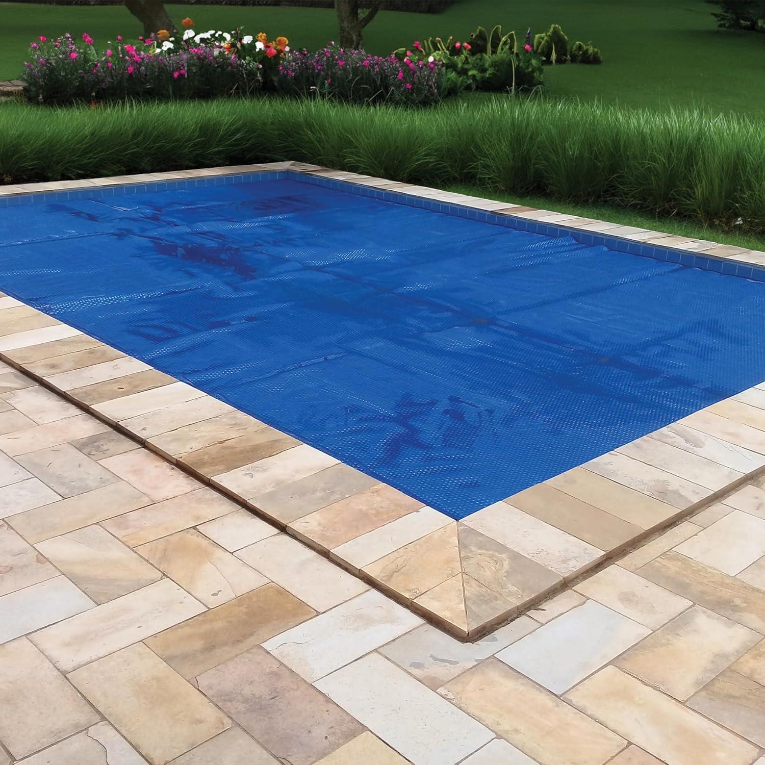 image:imageIn The Swim 12 x 24 Premium Blue Rectangle Solar Pool Cover 12 Mil for Solar Heating Above Ground Pools and Inground Pools24 x 44
