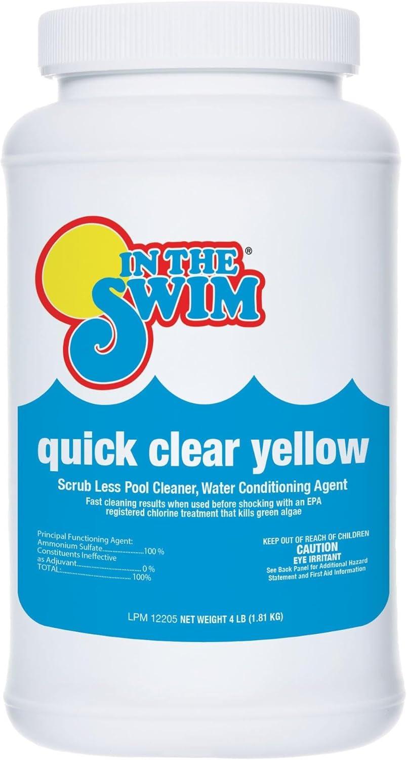 image:imageIn The Swim Yellow Algae Treatment Kit 2 Lb Quick Clear Yellow 6 x 1 Lb Cal Hypo Pool Shock 2Step Solution for Mustard Algae Removal and CrystalClear WaterQCY