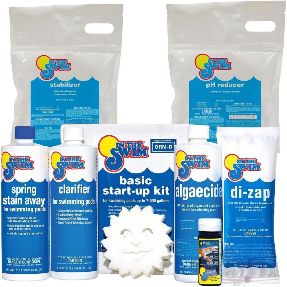 image:imageIn The Swim Deluxe Saltwater Pool Opening Kit Bundle  Start Salt Pools Right amp Reduce Early Season Cell Wear  Pools Up to 15000 GallonsSalt Balance