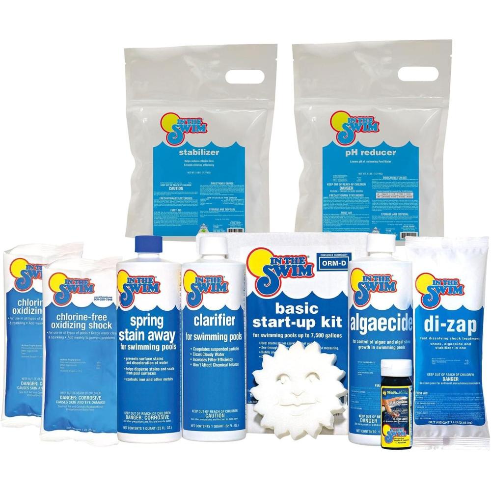 image:imageIn The Swim Deluxe Saltwater Pool Opening Kit Bundle  Start Salt Pools Right amp Reduce Early Season Cell Wear  Pools Up to 15000 GallonsSalt Cell Saver