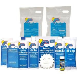 In The Swim Deluxe Saltwater Pool Opening Kit Bundle – Start Salt Pools Right & Reduce Early Season Cell Wear – Pools Up to 15,000 Gallons(Salt Cell Saver)