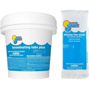 In The Swim 1 Inch Bromine Plus Tablet Sanitizer for Spas, Hot Tubs, or Swimming Pools – Pre-Stabilized, Low Odor, Chlorine Alternative – 1.5 Pounds(Bromine Plus + CF Shock)