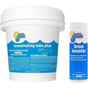 In The Swim 1 Inch Bromine Plus Tablet Sanitizer for Spas, Hot Tubs, or Swimming Pools – Pre-Stabilized, Low Odor, Chlorine Alternative – 1.5 Pounds(Bromine Plus + Booster)