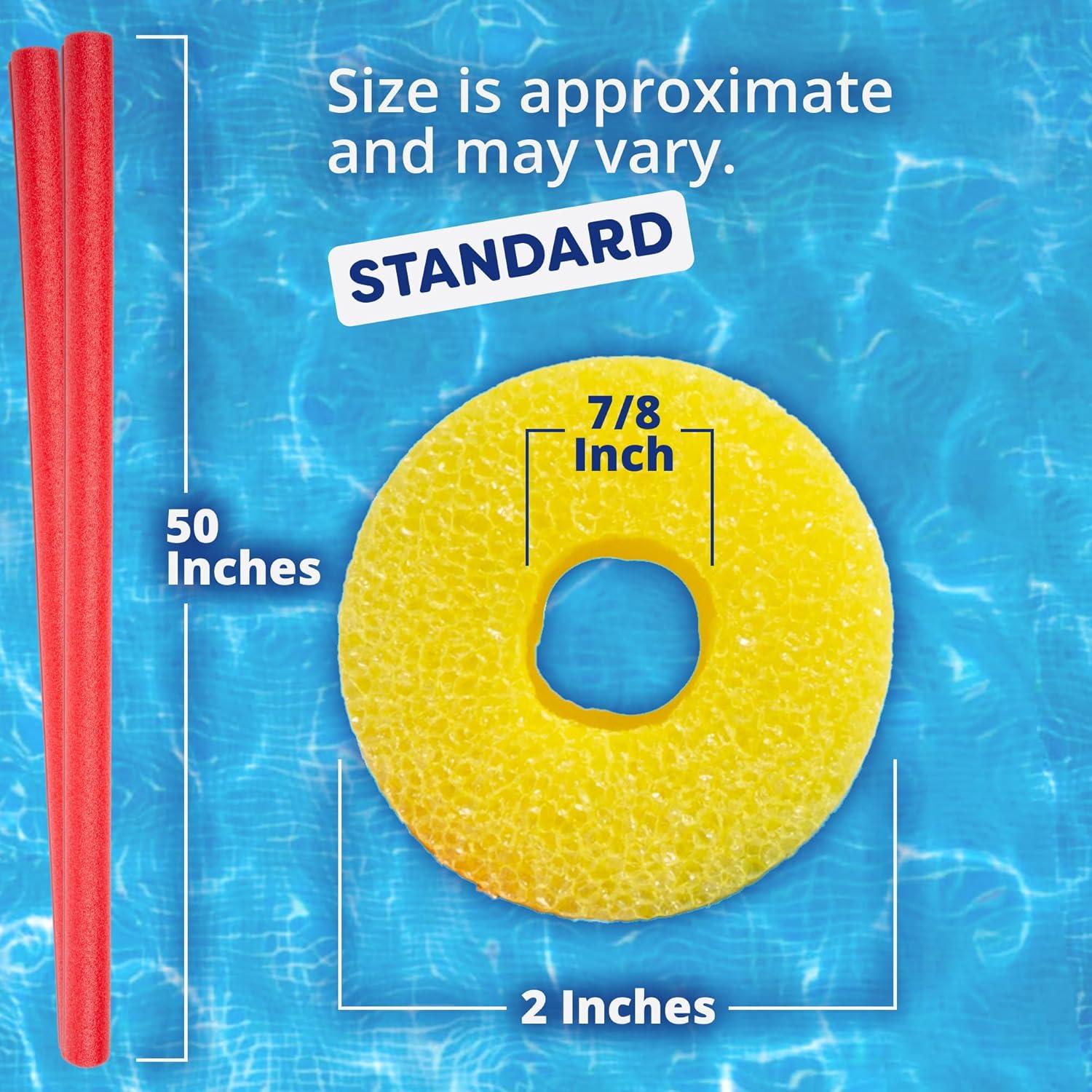 image:imageIn The Swim Pool Noodles Soft Large Foam Noodles for Extra Buoyancy Floating Training Device Exercise Aid Pool Toy 7 Color Patterns 20 and 40 PacksBlack