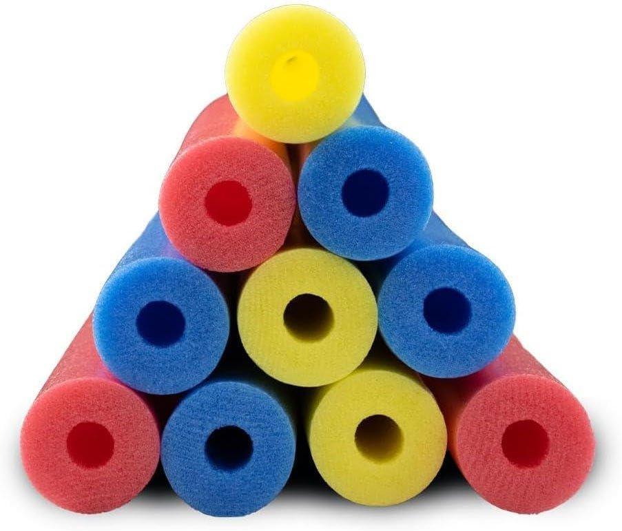 image:imageIn The Swim Pool Noodles Soft Large Foam Noodles for Extra Buoyancy Floating Training Device Exercise Aid Pool Toy 7 Color Patterns 20 and 40 PacksAssorted