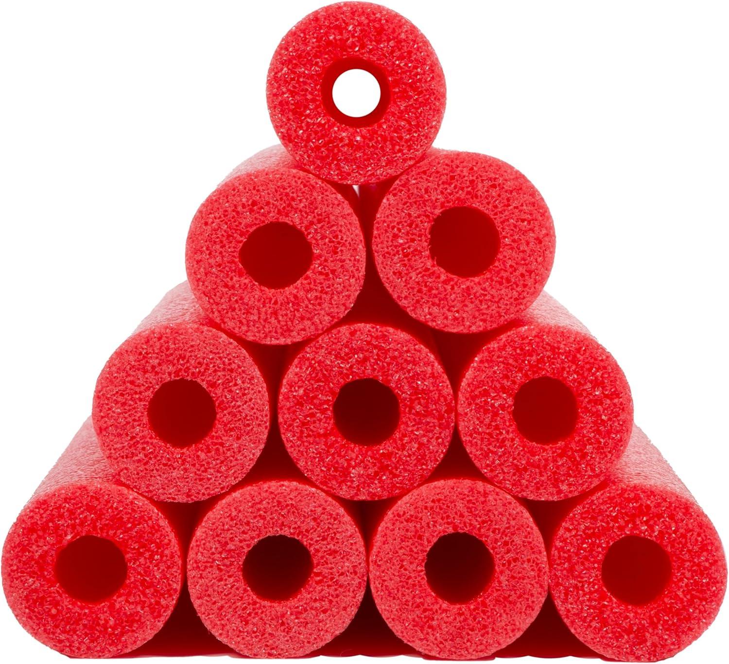 image:imageIn The Swim Pool Noodles Soft Large Foam Noodles for Extra Buoyancy Floating Training Device Exercise Aid Pool Toy 7 Color Patterns 20 and 40 PacksRed