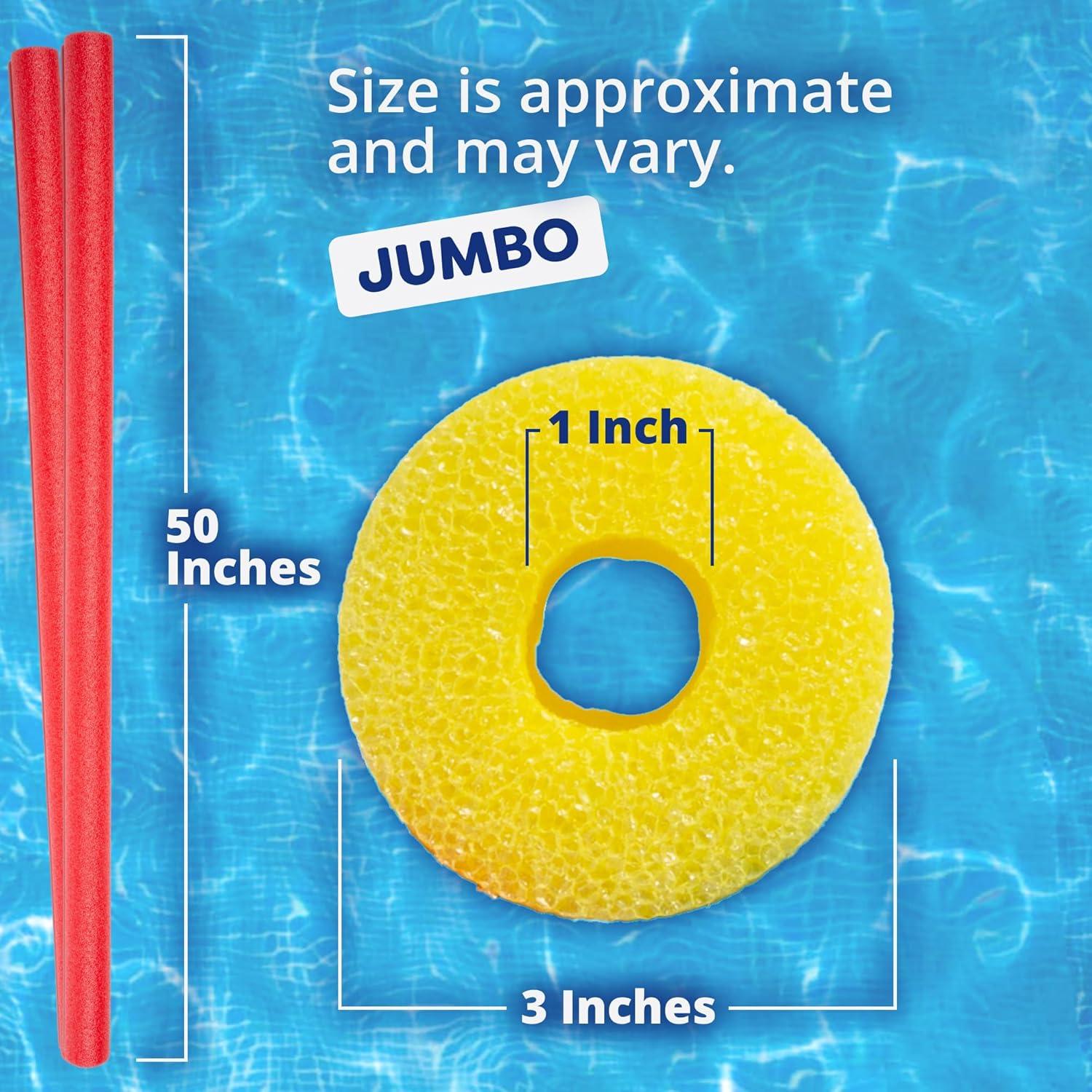 image:imageIn The Swim Pool Noodles Soft Large Foam Noodles for Extra Buoyancy Floating Training Device Exercise Aid Pool Toy 7 Color Patterns 20 and 40 PacksAssorted