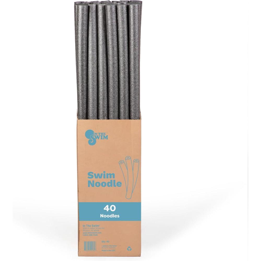 image:imageIn The Swim Pool Noodles Soft Large Foam Noodles for Extra Buoyancy Floating Training Device Exercise Aid Pool Toy 7 Color Patterns 20 and 40 PacksBlack