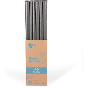 In The Swim Pool Noodles – Soft Large Foam Noodles for Extra Buoyancy – Floating Training Device, Exercise Aid, Pool Toy – 7 Color Patterns – 20 and 40 Packs(Black)