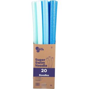 In The Swim Pool Noodles – Soft Large Foam Noodles for Extra Buoyancy – Floating Training Device, Exercise Aid, Pool Toy – 7 Color Patterns – 20 and 40 Packs(Blue)