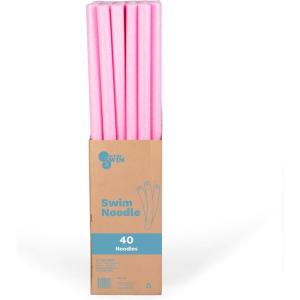 In The Swim Pool Noodles – Soft Large Foam Noodles for Extra Buoyancy – Floating Training Device, Exercise Aid, Pool Toy – 7 Color Patterns – 20 and 40 Packs(Pink)